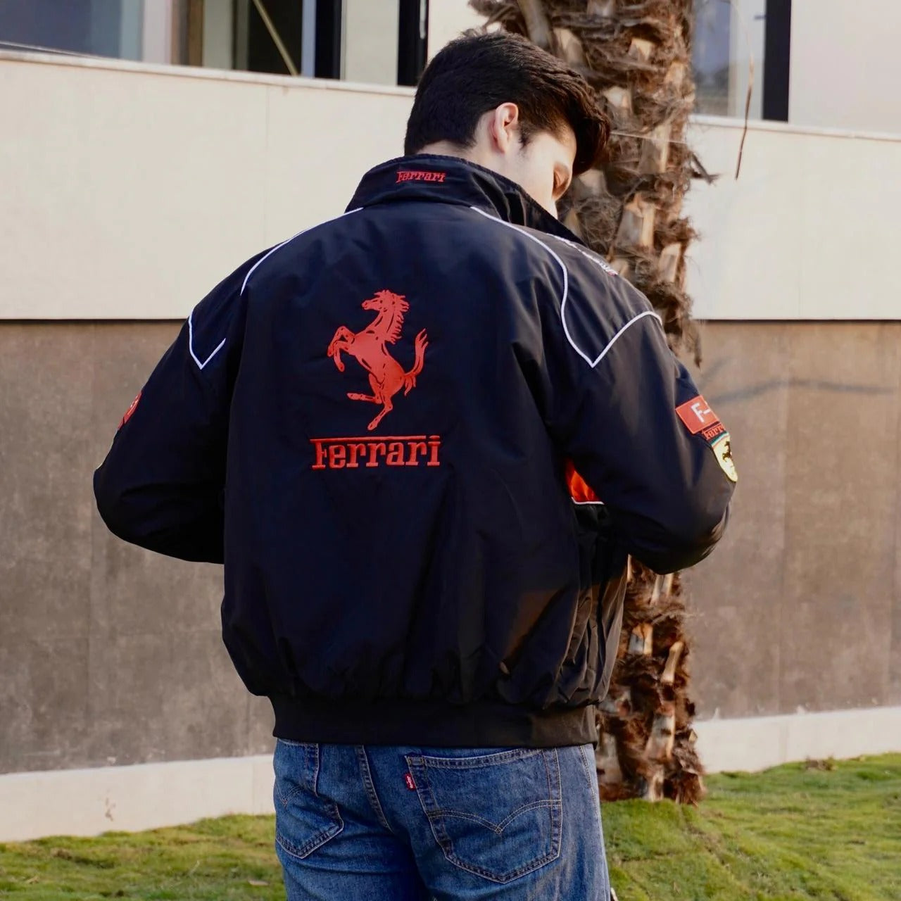 Ferrari F1 Jacket Black | Embroidered🔥
