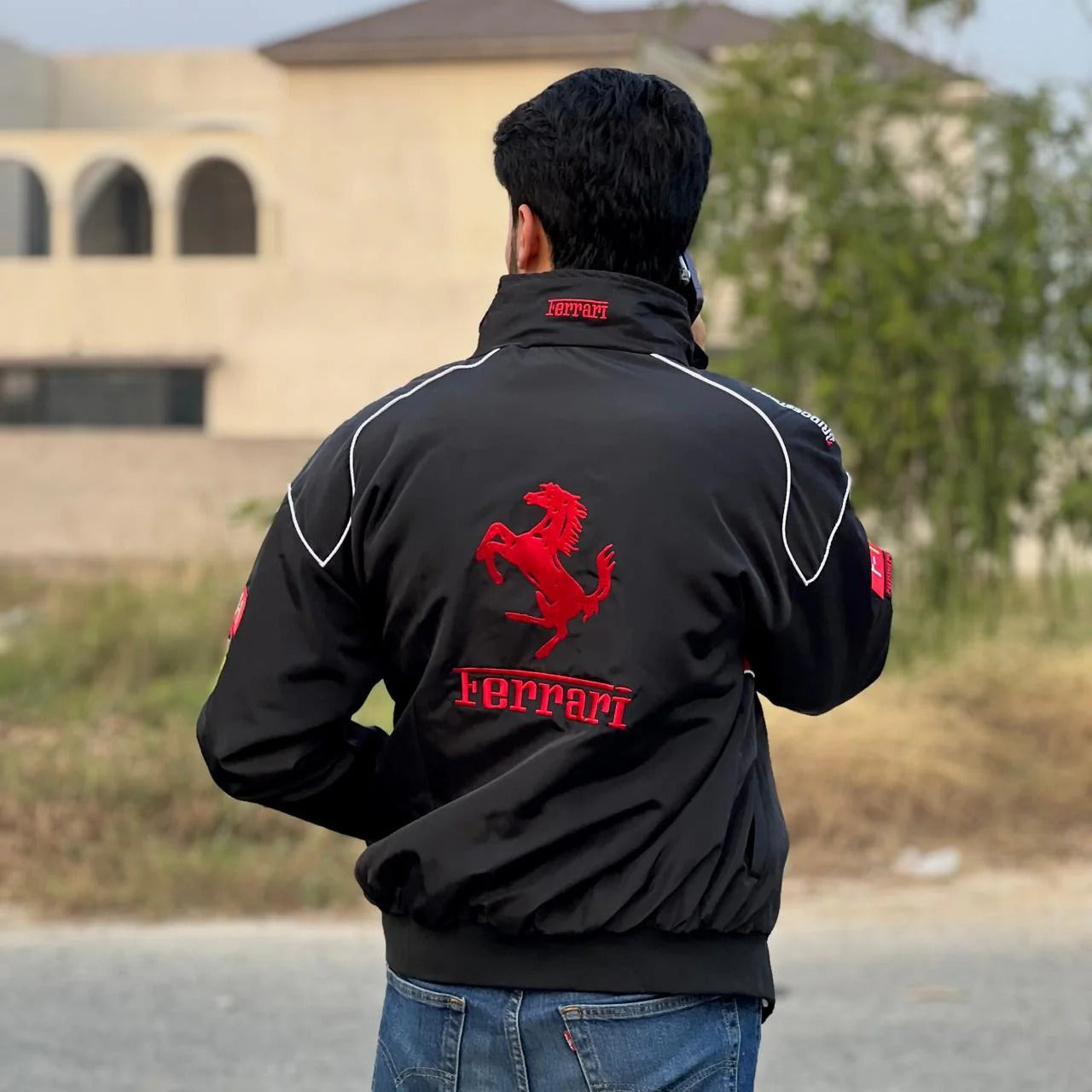Ferrari F1 Jacket Black | Embroidered🔥