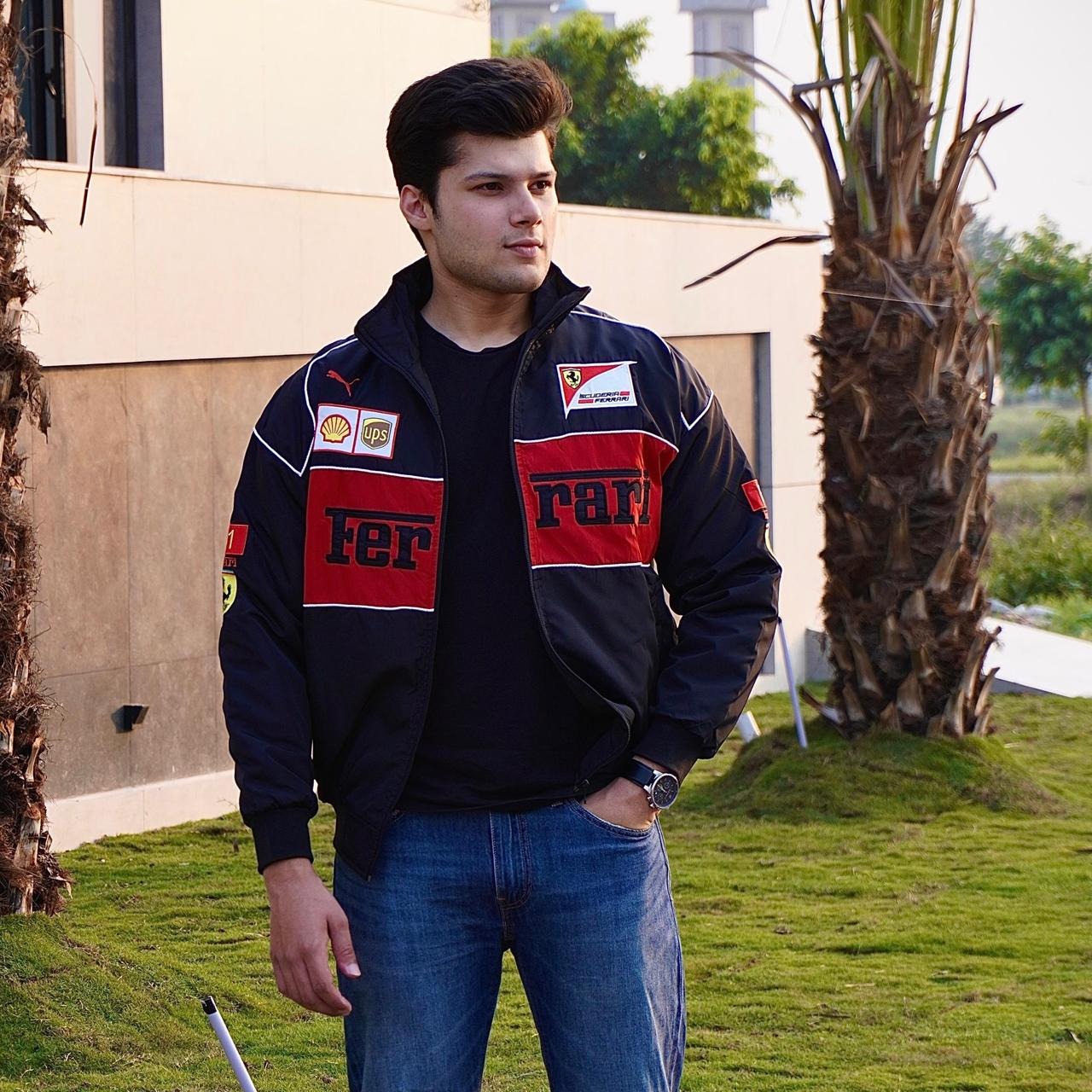 Ferrari F1 Jacket Black | Embroidered🔥