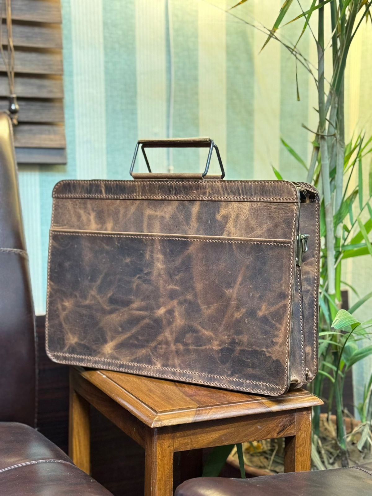 100% PURE COW LEATHER MEN'S LAPTOP BAG🔥