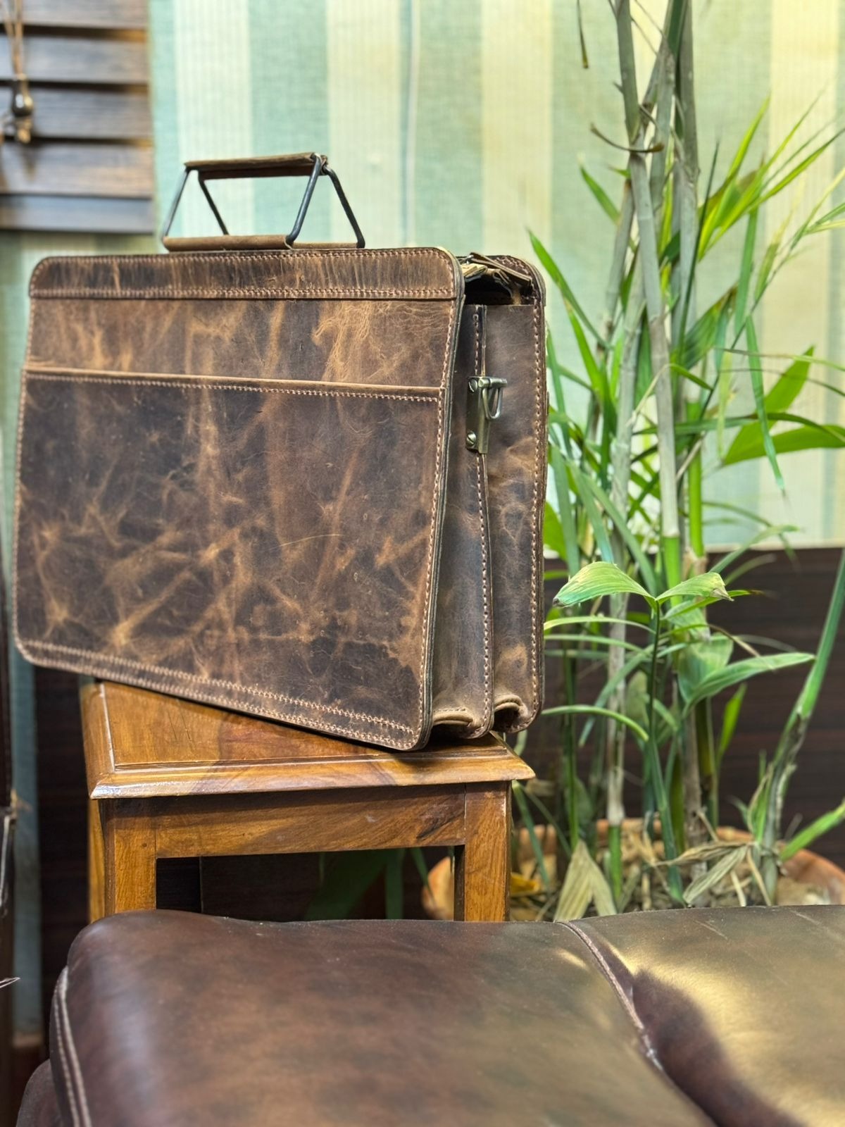 100% PURE COW LEATHER MEN'S LAPTOP BAG🔥