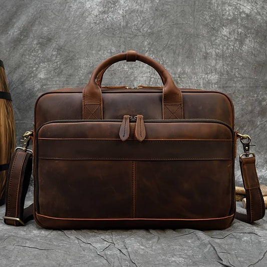 PrimeHide™ 100% Cow Leather Laptop Bag🔥