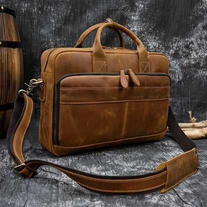 PrimeHide™ 100% Cow Leather Laptop Bag🔥
