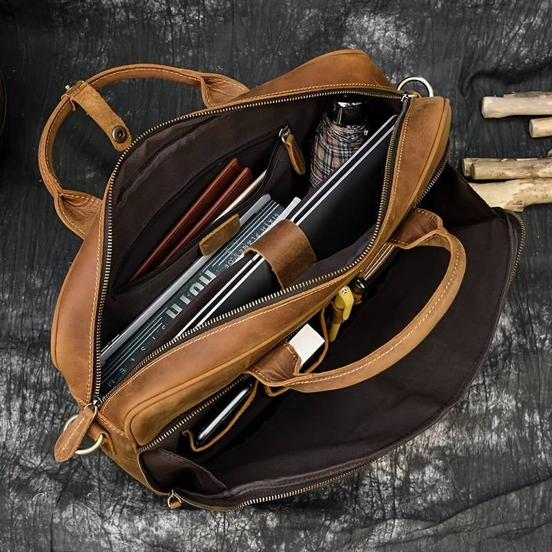 PrimeHide™ 100% Cow Leather Laptop Bag🔥