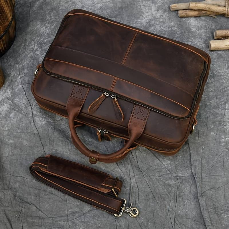 PrimeHide™ 100% Cow Leather Laptop Bag🔥
